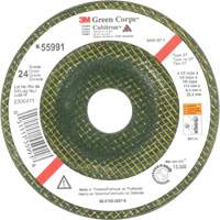 Green Corps Depressed Centre Wheel, 4-1/2" x 1/4", 7/8" Arbor, Ceramic, Type 27 Cam Industrial