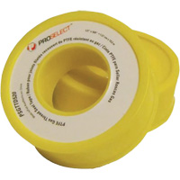 Gas & Oil PTFE Pipe Thread Tape, 12.7 mm (1/2") x 6.6 m (21.67'), Yellow Cam Industrial