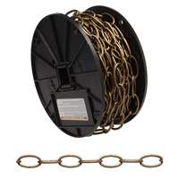 Decorator Chain, Carbon Steel, #10 x 60' (18.3 m) L, 35 lbs. (0.0175 tons) Load Capacity Cam Industrial