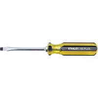 100 PLUS&reg; Standard Slotted Tip Screwdriver, 1/4" Tip, Square, 8-3/16" L, Plastic Handle Cam Industrial