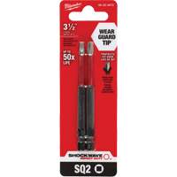 Shockwave Impact Duty Screwdriver Bit, Square, #2 Tip, 1/4" Drive Size, 3-1/2" Length Cam Industrial