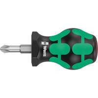 350 Phillips Stubby Screwdriver, #2, 3-1/8" L, Cushion Grip Handle Cam Industrial