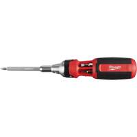 9-in-1 Square Drive Ratcheting Multi-bit Driver, 9-1/10" L, Cushion Grip Handle Cam Industrial