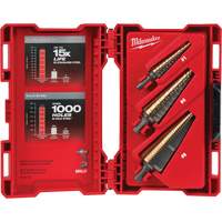 Step Drill Bit Set, 3 Pieces, High Speed Cobalt Cam Industrial