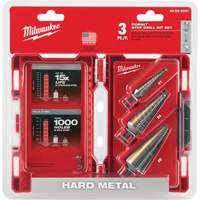 Step Drill Bit Set, 3 Pieces, High Speed Cobalt Cam Industrial