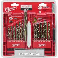Red Helix Drill Bit Set, 29 Pieces, Cobalt Cam Industrial
