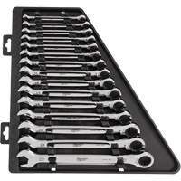 Ratcheting Wrench Set, Combination, 15 Pieces, Metric Cam Industrial