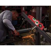 Die Cast Torpedo Level with 360 Degree Locking Vial, 10" L, Aluminum, 3 Vials, Magnetic Cam Industrial