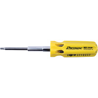 Hex-Calibre SAE Multi-Bit Screwdriver, Plastic Handle Cam Industrial