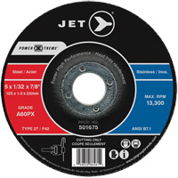 Meule &agrave; tronçonner Power-Xtreme A60PX, 4-1/2" x 3/64", Arbre de 7/8", Type 27, 13 300 Tr/min Cam Industrial