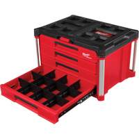 PackOut 4-Drawer Tool Box, 16-3/10" x 22-1/5" x 14-3/10", Red Cam Industrial