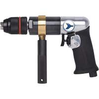 AD12VSR Variable Speed Air Drill, 6 CFM, 1/4" NPT, 1/2" Chuck, Keyless Cam Industrial