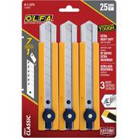 Couteau utilitaire classique extra robuste H-1 avec prise &agrave; pi&egrave;ce caoutchout&eacute;e, 25 mm Cam Industrial