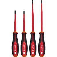 Insulated Slim Tip Screwdriver Set, 4 Pcs., Magnetic Cam Industrial