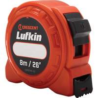 L600 Series Power Tape Measure, 1" x 26'/8 m, Imperial & Metric Graduations Cam Industrial