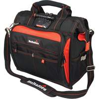 Lighted Technician's Tool Bag, Ballistic Polyester, Black/Red Cam Industrial