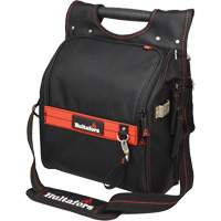 Zippered Professional Electrician's Tool Pouch, Ballistic Polyester, 19 Pockets, Black/Red Cam Industrial