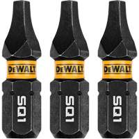 3-Piece FLEXTORQ&reg; Impact Screwdriving Bits, Square, #1, 1/4" Drive Cam Industrial