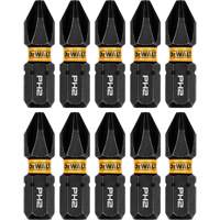 10-Piece FLEXTORQ&reg; Impact Driver Bit Set, Phillips, #2 Tip, 1/4" Drive Size, 1" Length Cam Industrial
