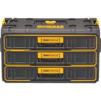 ToughSystem&reg; 2.0 Three-Drawer Unit, 21-4/5" x 12-3/10" x 12-3/5", Black/Yellow Cam Industrial