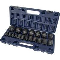 SAE Socket Set, 19 Pcs, Impact, 1/2" Drive Size Cam Industrial