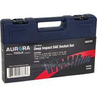SAE Socket Set, 19 Pcs, Impact, 1/2" Drive Size, Deep Cam Industrial