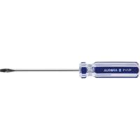 Blue Transparent Striped Slotted Screwdriver, 1/8" Tip, Round, Plastic Handle Cam Industrial