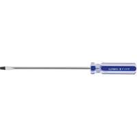 Blue Transparent Striped Slotted Screwdriver, 3/16" Tip, Round, Plastic Handle Cam Industrial
