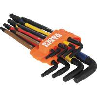 Jeu de cl&eacute; hex de style L extra longues et chromocod&eacute;es avec support, 9 mcx, Imp&eacute;rial Cam Industrial