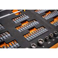 Slim Head Mechanics Tool Set in Foam Storage Tray Cam Industrial