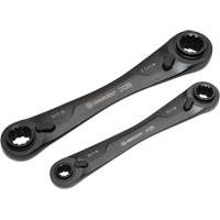 X6 4-in-1 Black Oxide Spline Ratcheting SAE Wrench Set, 2 Pieces, Imperial Cam Industrial