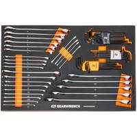 6-Point Combination Wrench and Hex Key Set in Foam Storage Tray Cam Industrial