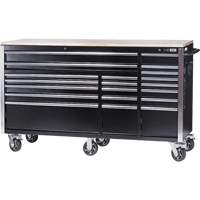 HDRC7220 HD Series Roller Cabinet, 20 Drawers, 72" W x 24" D x 42-3/10" H, Black Cam Industrial