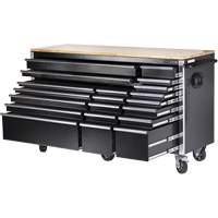HDRC7220 HD Series Roller Cabinet, 20 Drawers, 72" W x 24" D x 42-3/10" H, Black Cam Industrial