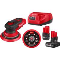 M12 FUEL 6" Random Orbital Sander Kit, 6" Sand Paper, 12 V Cam Industrial