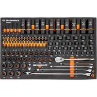 Jeu d'outils de m&eacute;canicien dans des plateaux modulaires en mousse avec conteneur de rangement, 247 morceaux Cam Industrial