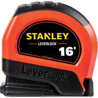 High-Visibility LEVERLOCK&reg; Tape Measure, 16', Imperial Graduations Cam Industrial