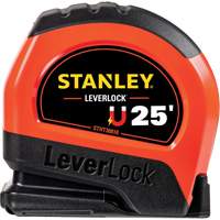 High-Visibility Magnetic LEVERLOCK&reg; Tape Measure, 25', Imperial Graduations Cam Industrial