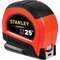 High-Visibility Magnetic LEVERLOCK&reg; Tape Measure, 25', Imperial Graduations Cam Industrial