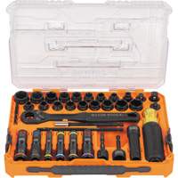 Jeu complet de douilles &agrave; chocs ouvertes & basculantes KNECT, 39 Mcx, Chocs Cam Industrial