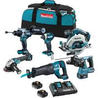 LXT Brushless 6 Tool Combo Kit, Lithium-Ion, 18 V Cam Industrial