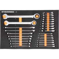 Jeu d'outils m&eacute;triques pour m&eacute;canicien MEGAMOD dans des plateaux en mousse modulaire avec armoire roulante &agrave; outils, 358 morcea Cam Industrial
