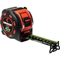 Ruban &agrave; mesurer Shockforce NITE EYE, 1-1/4" x 16'/5 m, Marques de goujon M&eacute;trique/SAE Cam Industrial