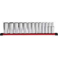 12-Point Deep Well SAE Socket Set, 13 Pcs, 1/2" Drive Size, Deep Cam Industrial