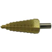 JET-KUT&reg; Super Premium 11-Step Step Drill, 1/4" - 1-3/8" , 7/8"/1"/1/4"/1-3/8"/1-1/8"/1-1/4"/13/16"/25/64"/35/64"/11/16"/1-7/32" Increments, High Speed Steel Cam Industrial