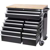 HDRC4112 HD Series Roller Cabinet, 12 Drawers, 41" W x 21" D x 40-3/10" H, Black Cam Industrial