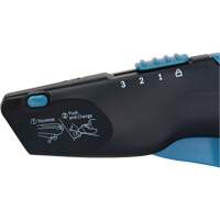 Couteau de s&eacute;curit&eacute; r&eacute;tractable , Acier inoxydable, Robuste, Prise en Plastique/Aluminium Cam Industrial