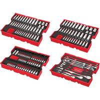 Metric & SAE Ratchet & Socket Set with Trays for PACKOUT Drawers, 242 Pcs, Impact, 1/4"/3/8"/1/2" Drive Size, Deep Cam Industrial