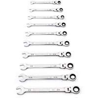 90-Tooth 12 Point SAE Wrench Set, Flex Head/Ratcheting Combination, 10 Pieces, Imperial Cam Industrial