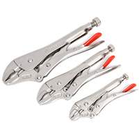 Curved Jaw Locking Pliers with Wire Cutter Set, 3 Pieces Cam Industrial
